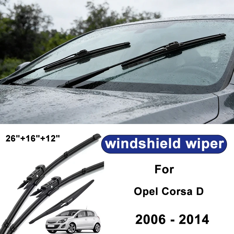 For Opel Corsa D 2006-2014 car windshield front/rear wipers, silent wiper blades,car blade brush accessories
For Opel Corsa D 2006-2014 car windshield front/rear wipers, silent wiper blades,car blade brush accessories