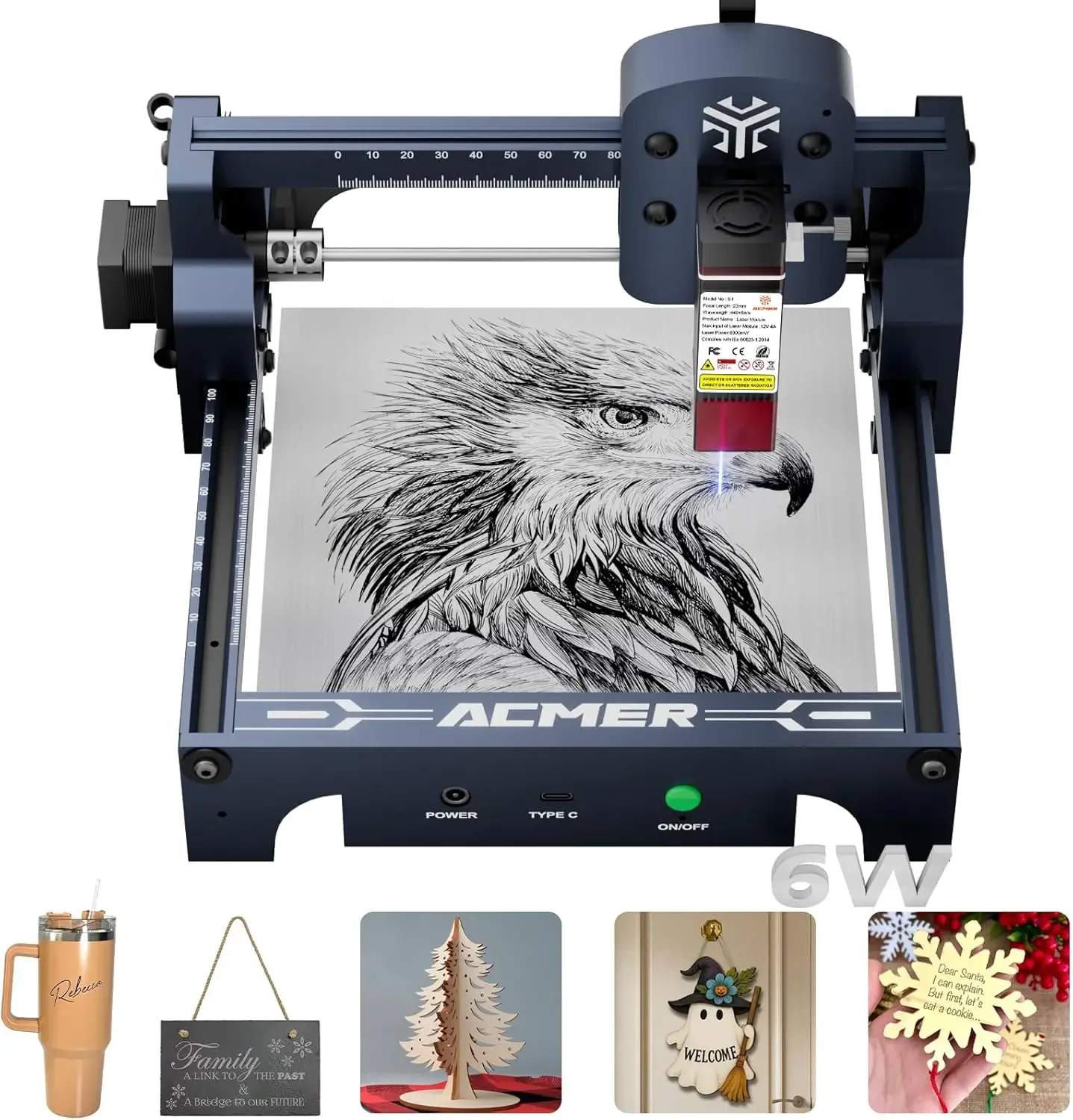 Laser Engraver 6000mW Lazer Cutter Engraving Machine Working Area 130x130mm 0.04mm Laser Spot Tools
Laser Engraver 6000mW Lazer Cutter Engraving Machine Working Area 130x130mm 0.04mm Laser Spot Tools