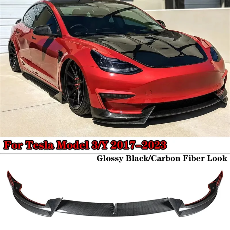 For Tesla Model 3/Y 2017-2023 3Pcs Front Bumper Lip Spoiler Splitter Diffuser Trim BodyKit Accessories Glossy Black Carbon Fiber
For Tesla Model 3/Y 2017-2023 3Pcs Front Bumper Lip Spoiler Splitter Diffuser Trim BodyKit Accessories Glossy Black Carbon Fiber