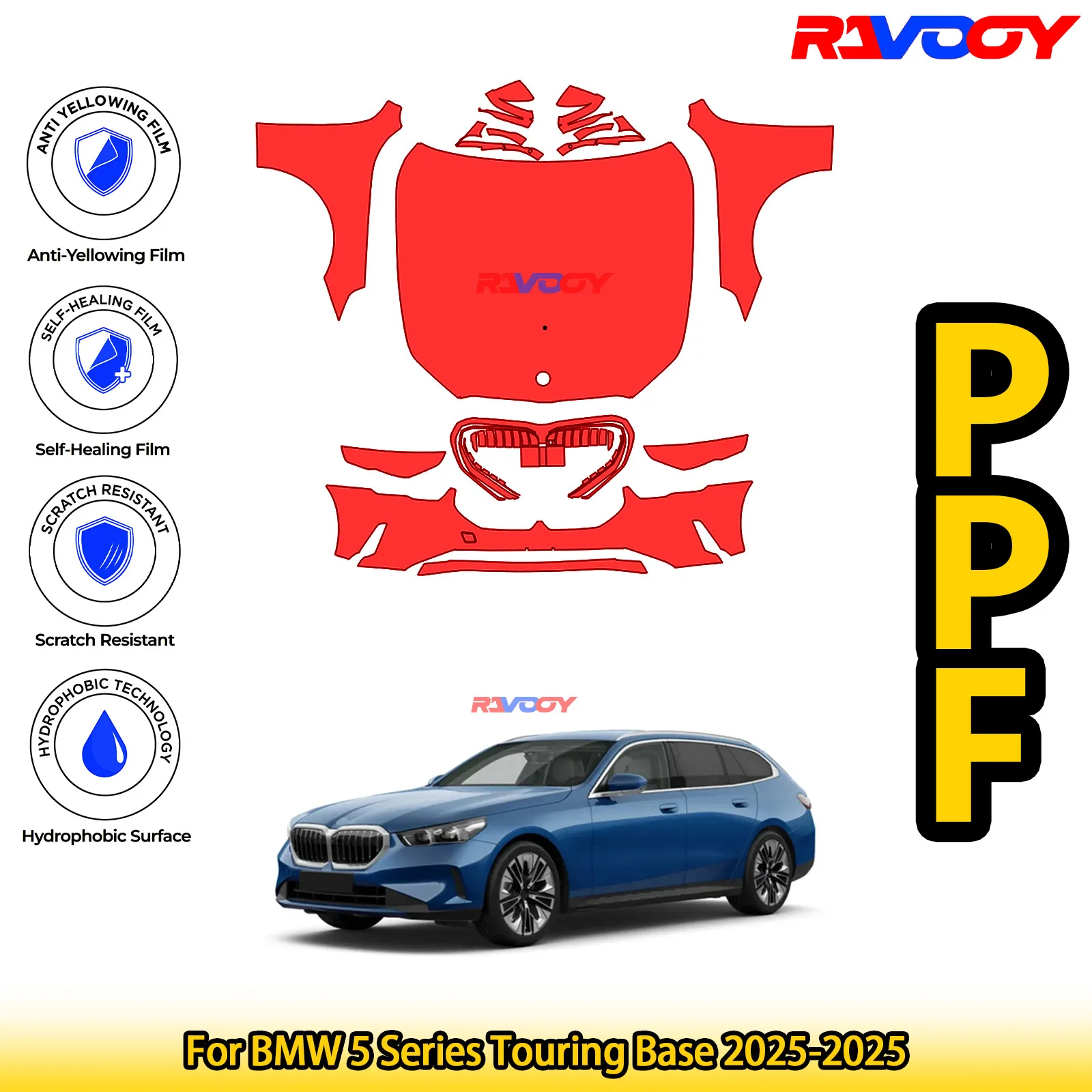 For BMW 5 Series Touring Base 2025-2025 Glossy Matte Black Precut front PPF Kit Paint Protection Film
For BMW 5 Series Touring Base 2025-2025 Glossy Matte Black Precut front PPF Kit Paint Protection Film