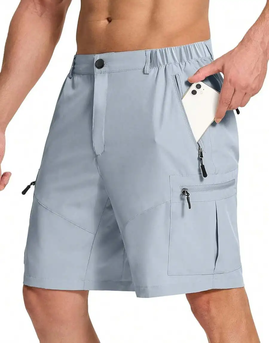 Mens Quick-Dry Hiking Shorts With 6 Zippered Pockets, 9 Inch Lightweight Outdoor Shorts For Golf Fishing Leisure
Mens Quick-Dry Hiking Shorts With 6 Zippered Pockets, 9 Inch Lightweight Outdoor Shorts For Golf Fishing Leisure