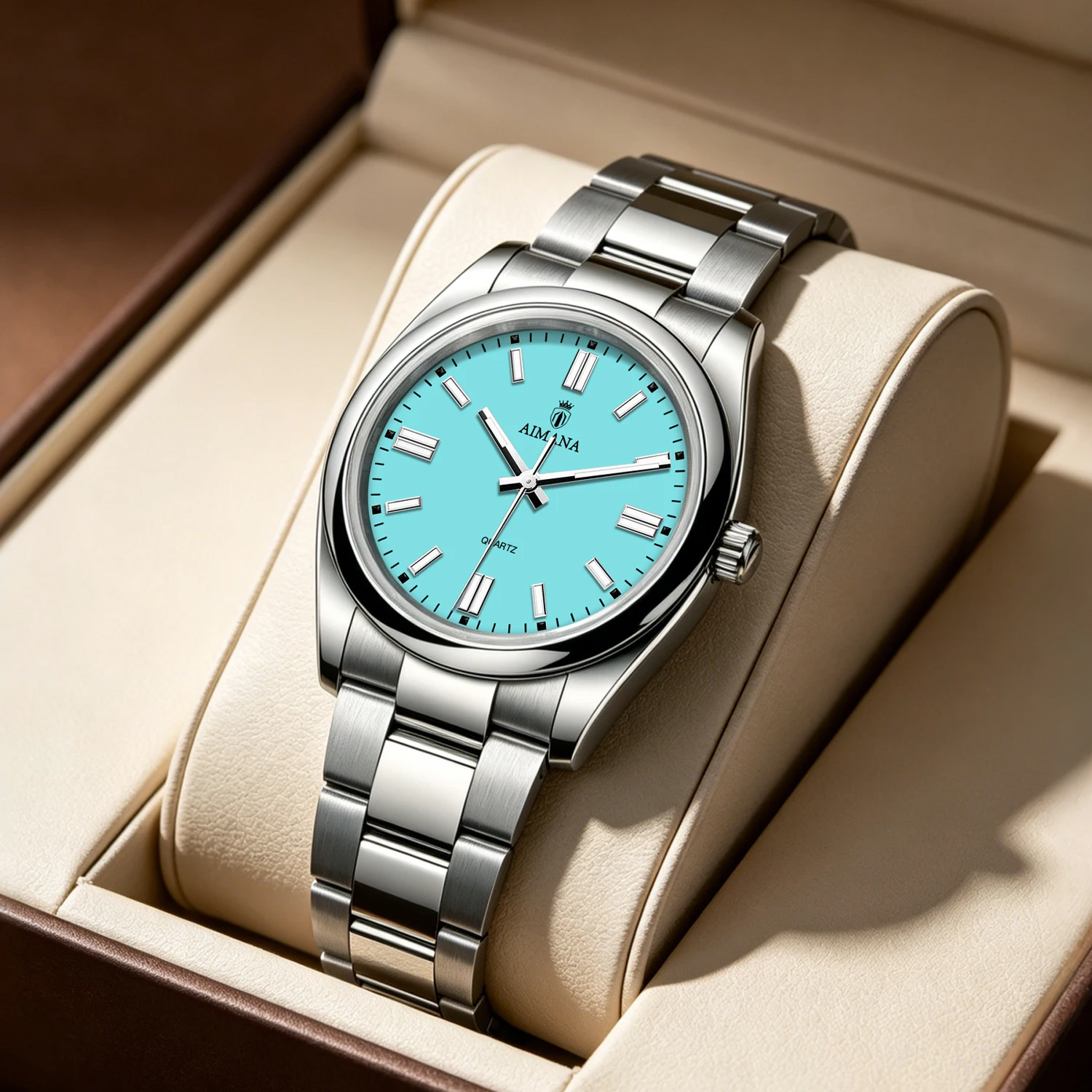 AIMANA Luxury Ladies Watch Light Blue Dial Waterproof Quartz Stainless Steel Strap Elegant Casual Wristwatch for Women
AIMANA Luxury Ladies Watch Light Blue Dial Waterproof Quartz Stainless Steel Strap Elegant Casual Wristwatch for Women