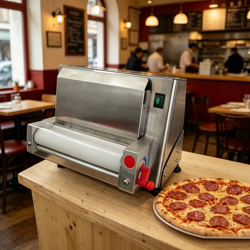 Labor-saving Electric Pizza Dough Sheeter Adjustable Thickness Pizza Skin Press Maker Bakery Pizza Base Making Machine
Labor-saving Electric Pizza Dough Sheeter Adjustable Thickness Pizza Skin Press Maker Bakery Pizza Base Making Machine
