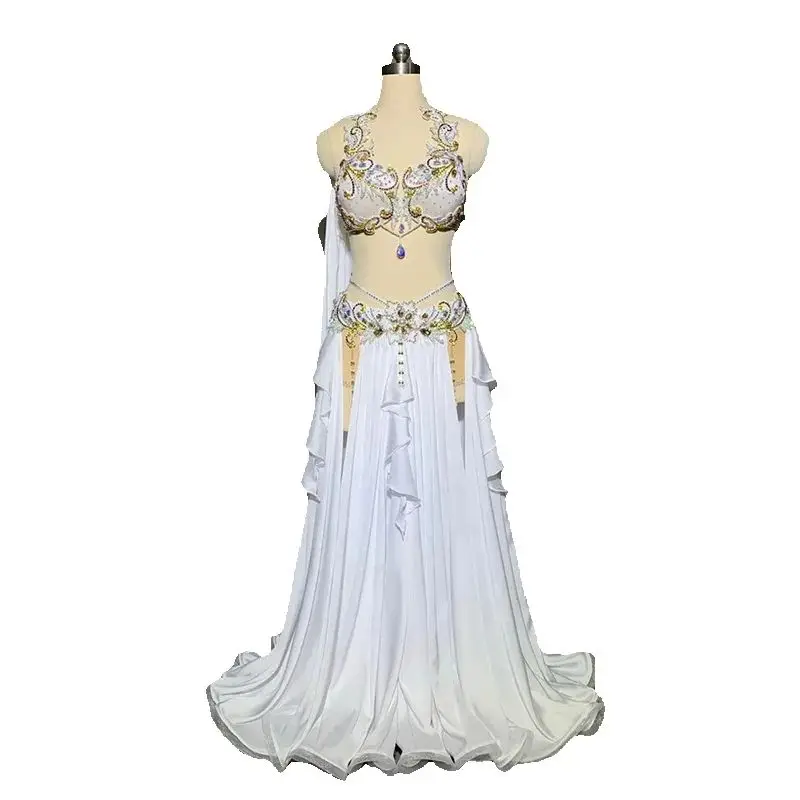 Belly Dance Suit Full Diamond Bra Split Skirt Performance Clothes Profession Custom Adult Child High-end Competition Clothing
Belly Dance Suit Full Diamond Bra Split Skirt Performance Clothes Profession Custom Adult Child High-end Competition Clothing