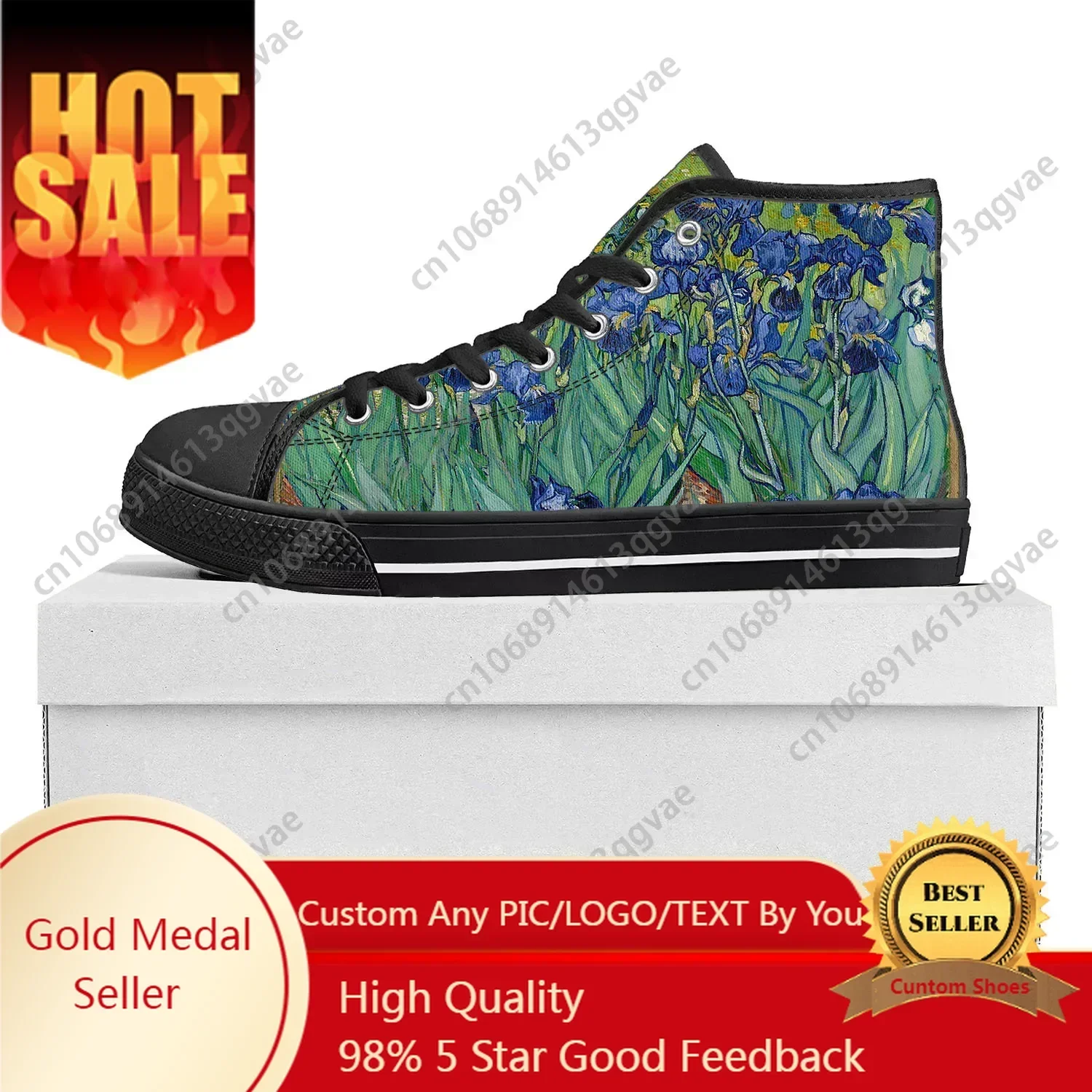 Van Gogh Oil Painting Iris Flower High Top High Quality Sneakers Mens Womens Teenager Canvas Sneaker Couple Shoes Custom Shoe
Van Gogh Oil Painting Iris Flower High Top High Quality Sneakers Mens Womens Teenager Canvas Sneaker Couple Shoes Custom Shoe
