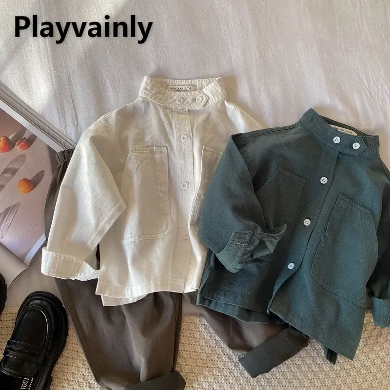 Autumn Little Boy Daily Simple Shirts Korean Style Band Collar Long Sleeve Shirt Coat Kids Tops Baby Clothes 1-6Years E100269
Autumn Little Boy Daily Simple Shirts Korean Style Band Collar Long Sleeve Shirt Coat Kids Tops Baby Clothes 1-6Years E100269