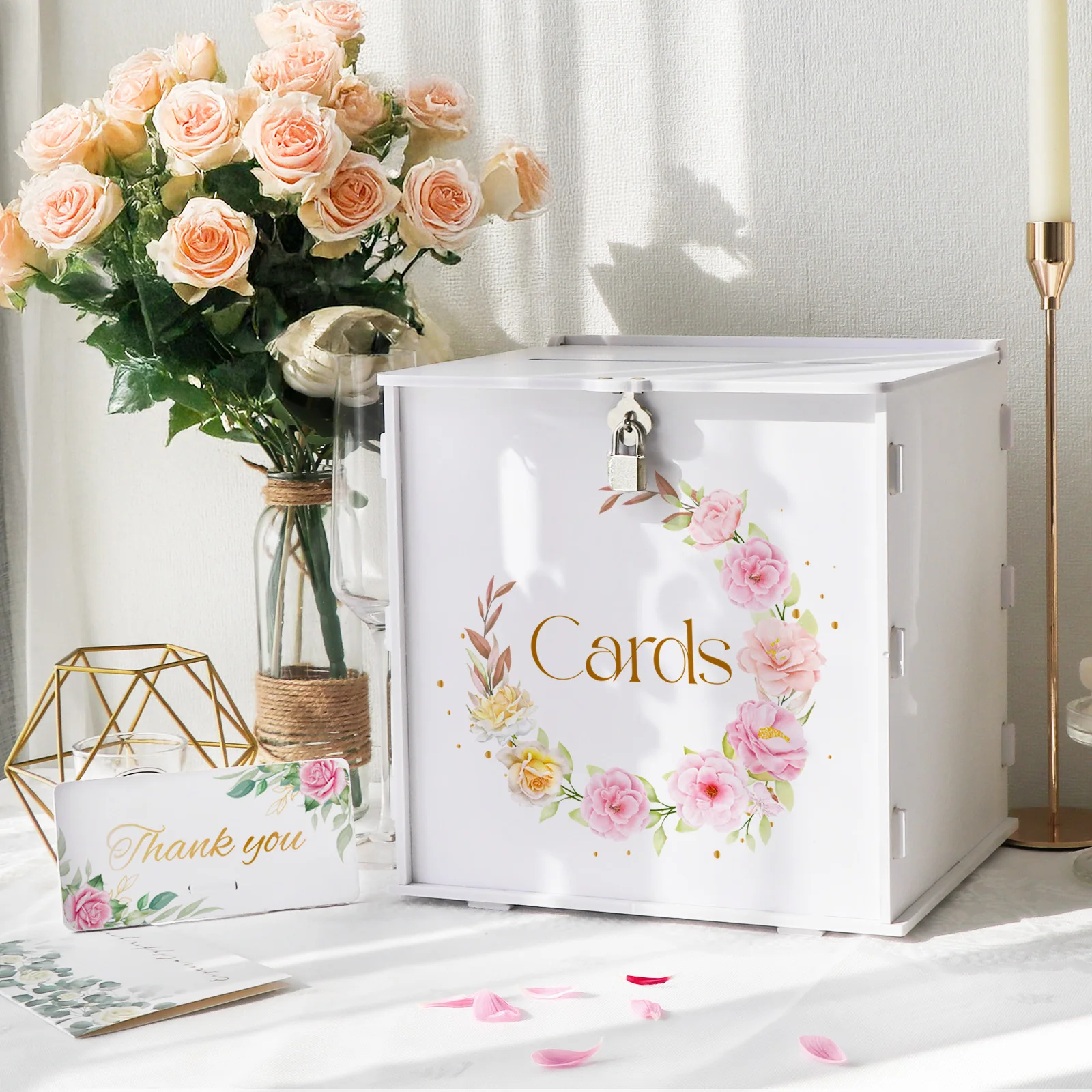Pink Rose Half Circle Wedding Card Box, PVC Gift Card Box, Suitable for Wedding Banquet, Graduation Ceremony and Baby Shower
Pink Rose Half Circle Wedding Card Box, PVC Gift Card Box, Suitable for Wedding Banquet, Graduation Ceremony and Baby Shower