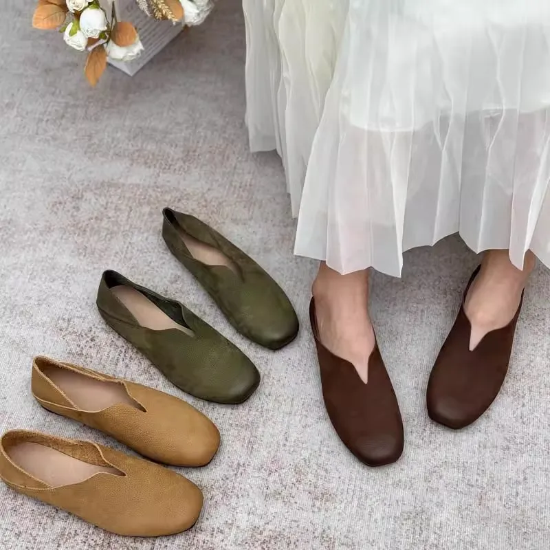 Женская обувь ручной работы из натуральной кожи в стиле ретро на мягкой подошве из воловьей кожи в лесном стиле, художественная обувь для бабушки, повседневная обувь на плоской подошве
Женская обувь ручной работы из натуральной кожи в стиле ретро на мягкой подошве из воловьей кожи в лесном стиле, художественная обувь для бабушки, повседневная обувь на плоской подошве