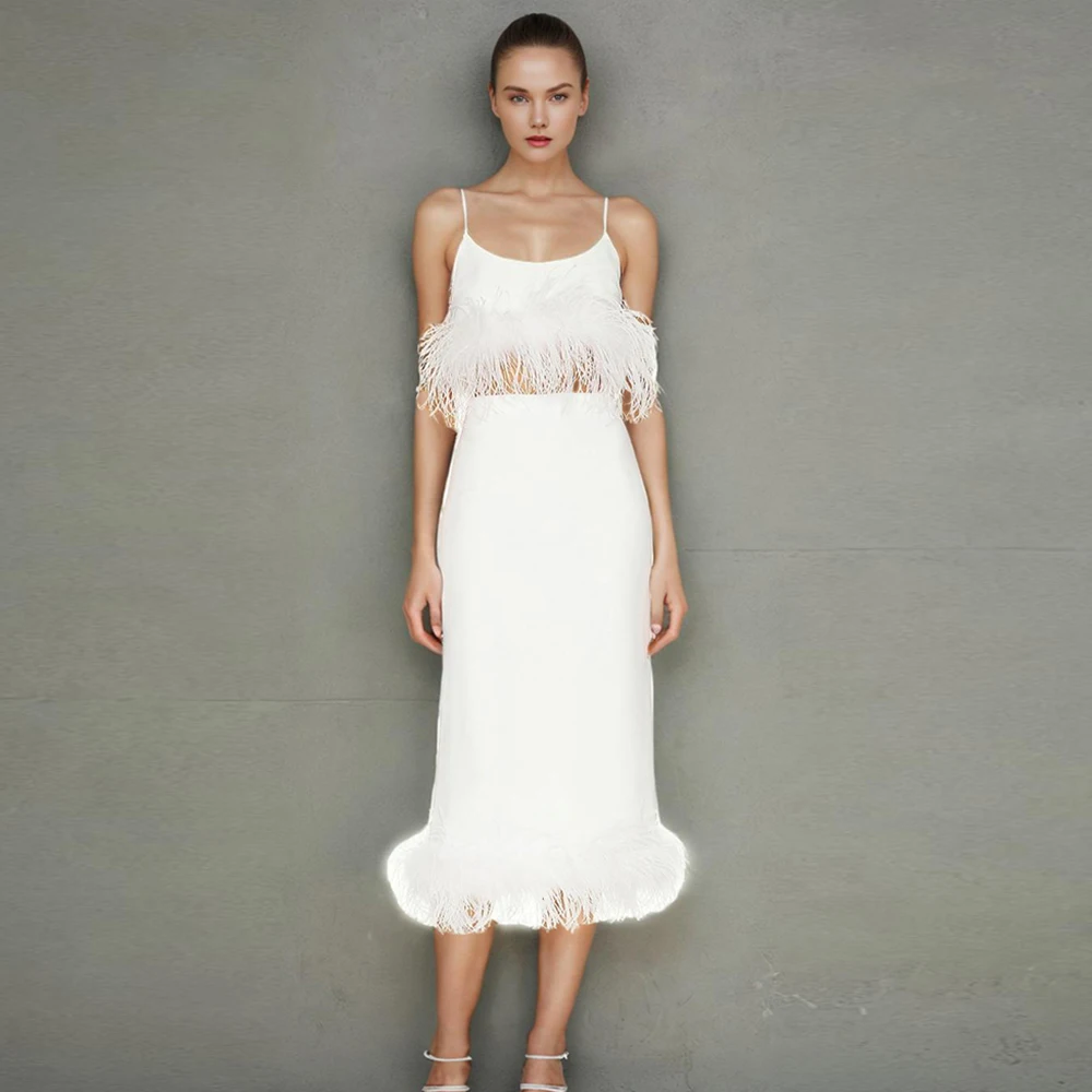 Solid Spliced Feathers Two Piece Sets For Women Square Collar Sleeveless Tos High Waist Bodycon Skirt Casual Set Female New
Solid Spliced Feathers Two Piece Sets For Women Square Collar Sleeveless Tos High Waist Bodycon Skirt Casual Set Female New