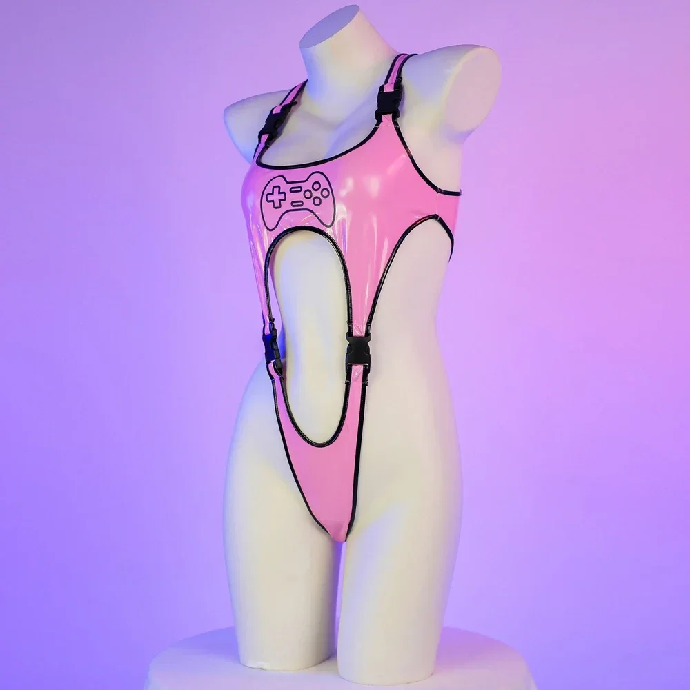 Anime Game Controller Print High Skinny Leather Bodysuit Women Sexy Lingerie Cyberpunk Cosplay Buckle Outfits Costumes
Anime Game Controller Print High Skinny Leather Bodysuit Women Sexy Lingerie Cyberpunk Cosplay Buckle Outfits Costumes