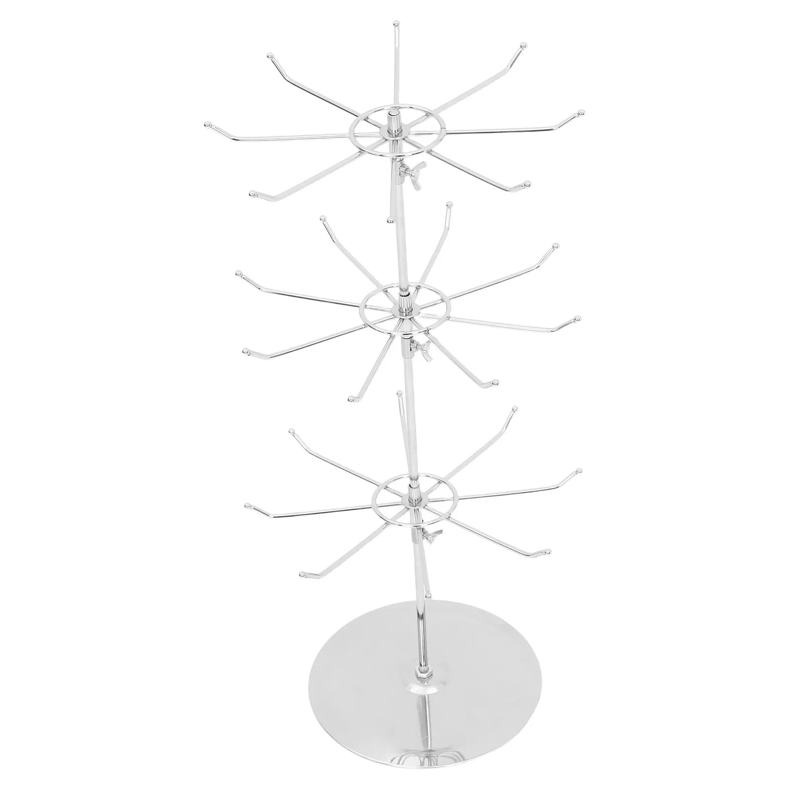 Rotating Jewelry Organizer Stand 3-Tier Round Metal Display Rack Rotating Earring Necklace Bracelet Holder for Women Girls
Rotating Jewelry Organizer Stand 3-Tier Round Metal Display Rack Rotating Earring Necklace Bracelet Holder for Women Girls