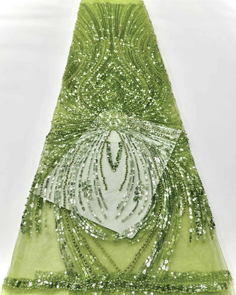 African Nigeria High Quality Sequins Tulle Lace Fabric Wedding Party Dress Beads Stone Embroidery Guipure
African Nigeria High Quality Sequins Tulle Lace Fabric Wedding Party Dress Beads Stone Embroidery Guipure