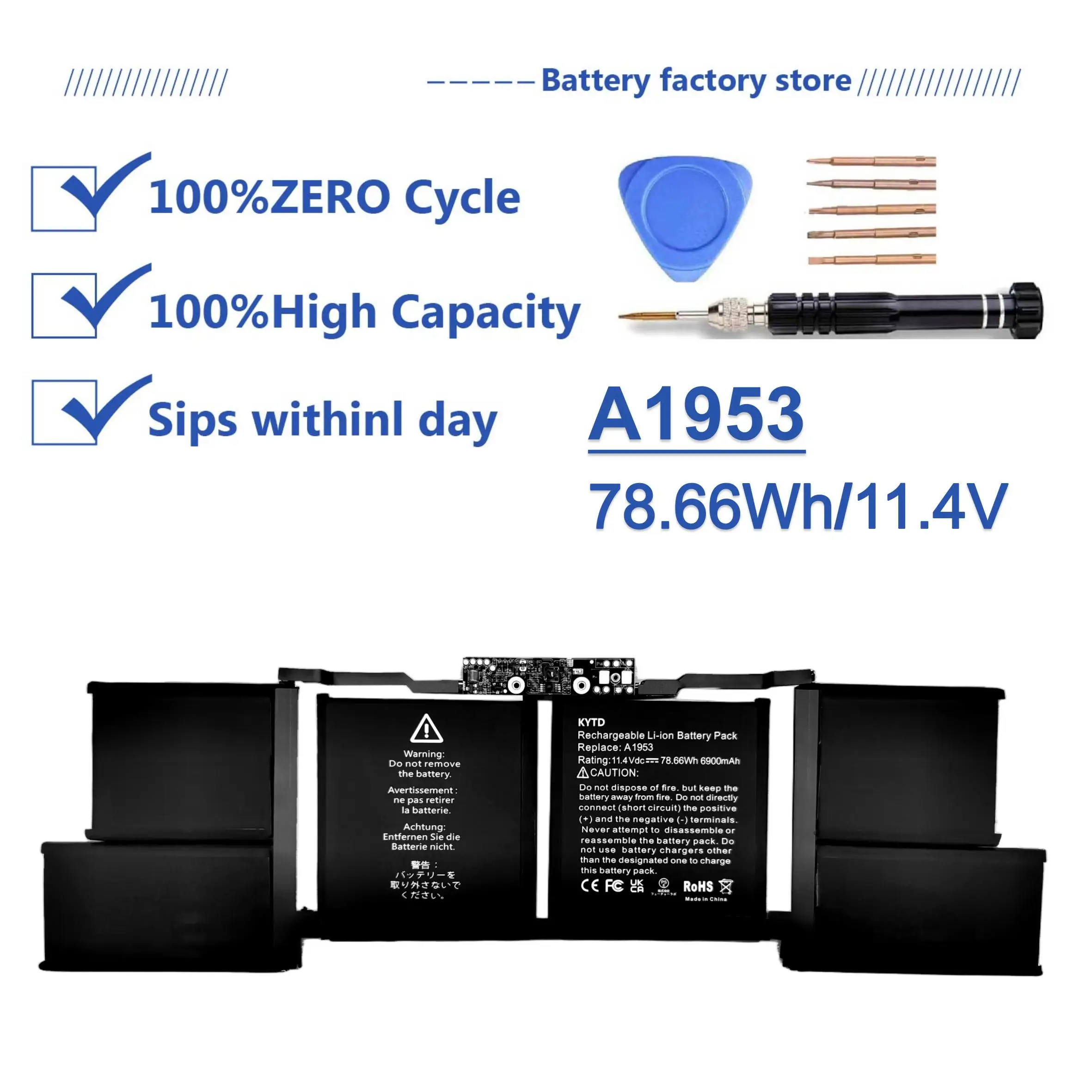 KYTD A1953 A1990 battery for MacBook Pro 15-inch A1990 (Mid 2018 2019 ) EMC 3215 EMC 3359 MV902LL/A MV912LL/A MV922LL/A MV932LL
KYTD A1953 A1990 battery for MacBook Pro 15-inch A1990 (Mid 2018 2019 ) EMC 3215 EMC 3359 MV902LL/A MV912LL/A MV922LL/A MV932LL