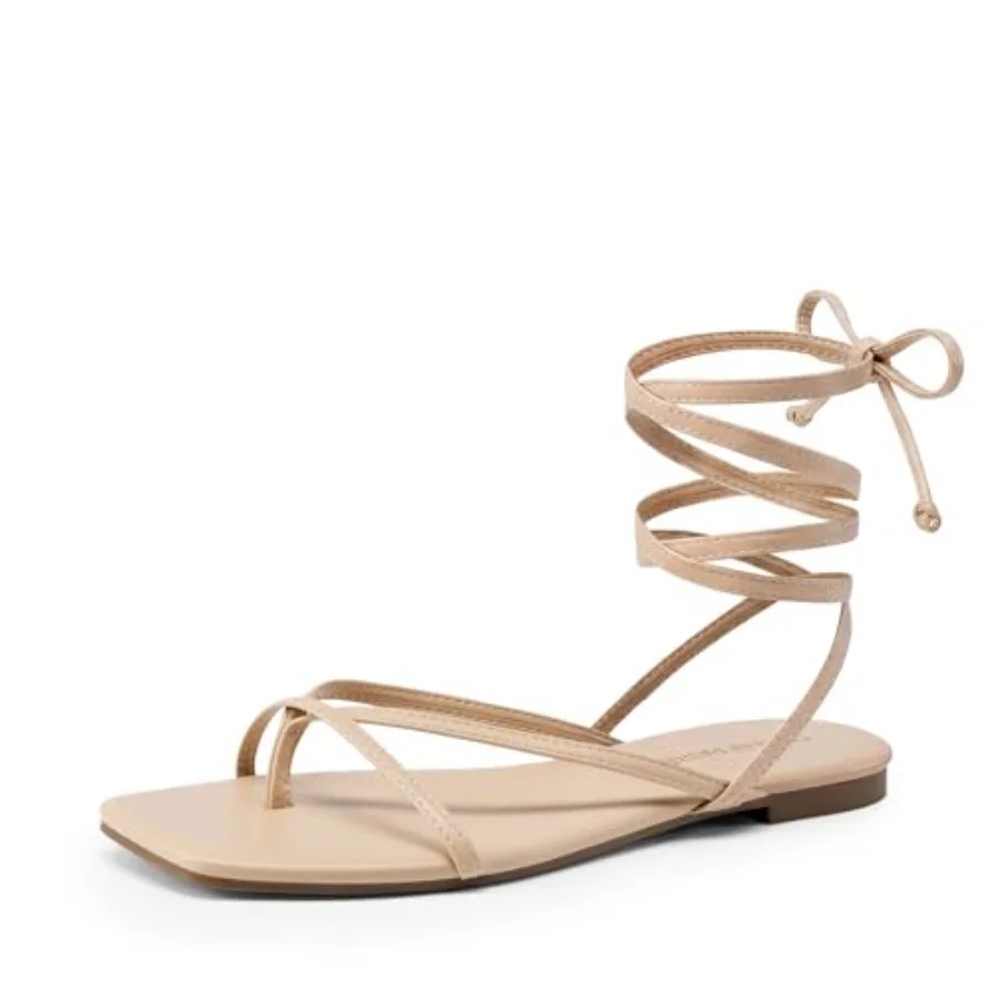DREAM PAIRS Womens Strappy Flat Sandals - Comfortable Lace Up Gladiator Dressy Sandals, Square Toe Tie Up Walking Sandal, Summe
DREAM PAIRS Womens Strappy Flat Sandals - Comfortable Lace Up Gladiator Dressy Sandals, Square Toe Tie Up Walking Sandal, Summe