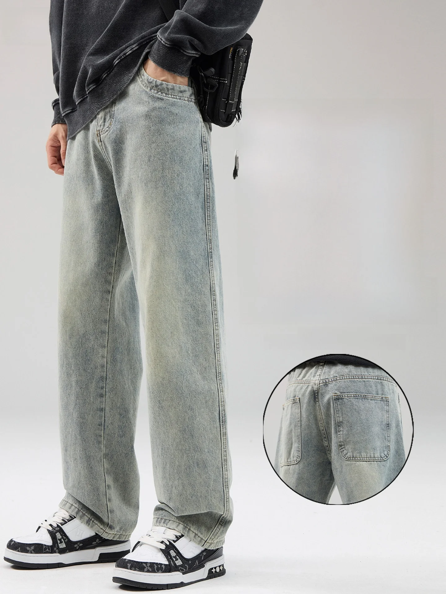 Мужские джинсы в американском ретро-стиле, прямого кроя, весенне-осенние, повседневные, длинные брюки, удобные, из мягкой хлопковой смеси
Мужские джинсы в американском ретро-стиле, прямого кроя, весенне-осенние, повседневные, длинные брюки, удобные, из мягкой хлопковой смеси