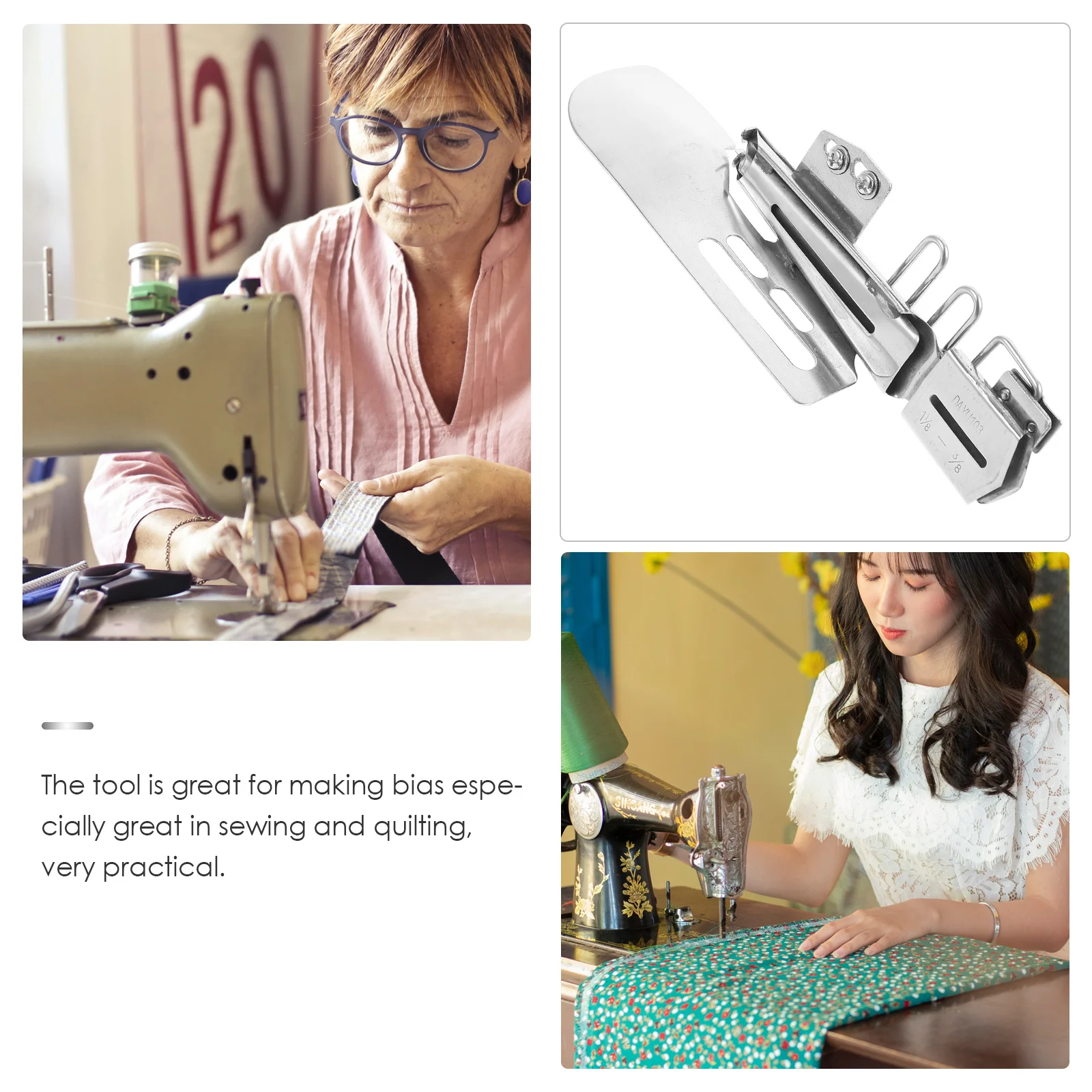Stainless Steel Sewing Machine Binder Professional Small Seamer Folder Suitable for Industrial Sewing Machine Binding Attachment 
Stainless Steel Sewing Machine Binder Professional Small Seamer Folder Suitable for Industrial Sewing Machine Binding Attachment