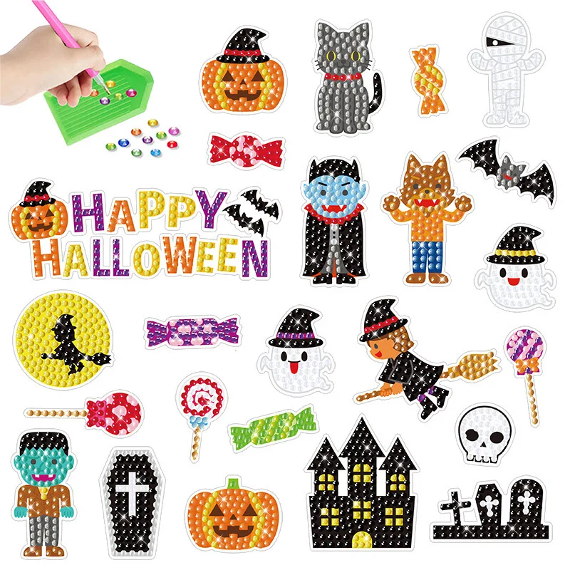 Halloween Monster Diamond Painting, Diy Wall Stickers, Children's Cartoon Handmade Stickers, Round Diamond Decoration Gifts 
Halloween Monster Diamond Painting, Diy Wall Stickers, Children's Cartoon Handmade Stickers, Round Diamond Decoration Gifts