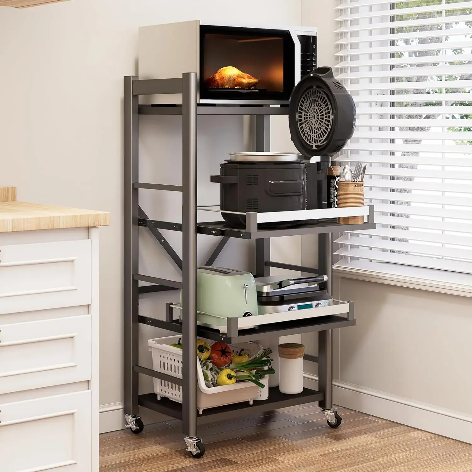 Four Tier Pull Out Kitchen Baker Rack With Wheels Heavy Duty Metal Microwave Stand With Storage Adjustable Kitchen Shelves Frees
Four Tier Pull Out Kitchen Baker Rack With Wheels Heavy Duty Metal Microwave Stand With Storage Adjustable Kitchen Shelves Frees