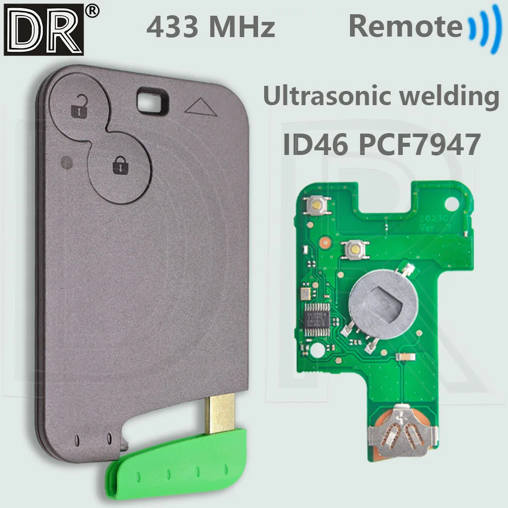 DR ID46 PCF7947 Chip 433MHz Ultrasonic Welding Car Remote Key For Renault Laguna Espace VelSatis 2001 2002 2003 2004 2005 2006
DR ID46 PCF7947 Chip 433MHz Ultrasonic Welding Car Remote Key For Renault Laguna Espace VelSatis 2001 2002 2003 2004 2005 2006