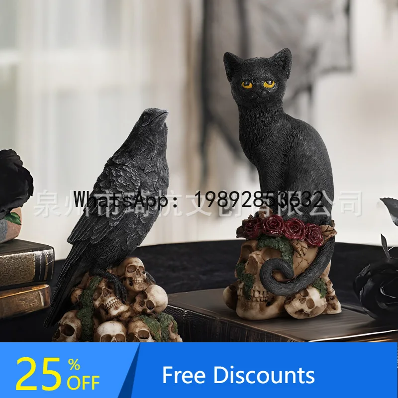ZK Mysterious Dark Style Animal Cat and Crow Statue Ornament Resin Craft Home Decoration
ZK Mysterious Dark Style Animal Cat and Crow Statue Ornament Resin Craft Home Decoration