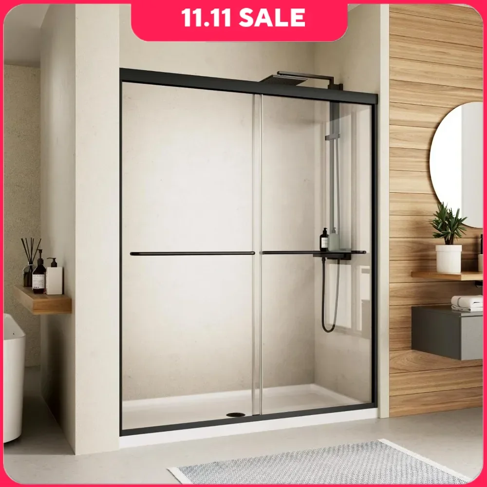 Shower Door, 44-48" W X 70" H Semi-Frameless Double Sliding Glass with 1/4'' (6mm) Clear, Tempered Glass, Bypass Shower Door
Shower Door, 44-48" W X 70" H Semi-Frameless Double Sliding Glass with 1/4'' (6mm) Clear, Tempered Glass, Bypass Shower Door