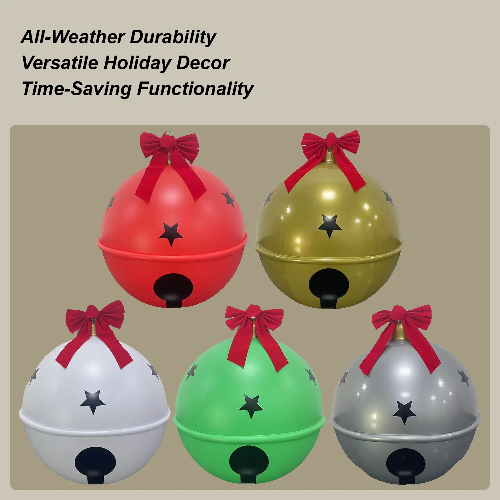 23-дюймовый надувной рождественский колокольчик, ПВХ надувной декоративный шар с бантом, гигантские рождественские украшения, надувные шары для сада
23-дюймовый надувной рождественский колокольчик, ПВХ надувной декоративный шар с бантом, гигантские рождественские украшения, надувные шары для сада