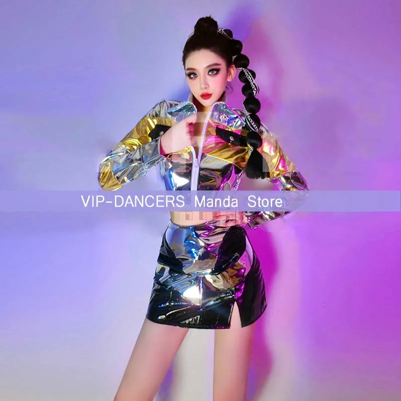 Adult Jazz Gogo Performance Clothes Motorcycle Girls Silver Mirror Coat Short Skirt Nightclub Bar Club Party Rave Outfit VDL1036
Adult Jazz Gogo Performance Clothes Motorcycle Girls Silver Mirror Coat Short Skirt Nightclub Bar Club Party Rave Outfit VDL1036