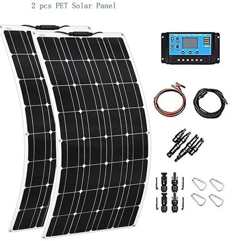 200W 100W Solar Panels Flexible Solar Panel 12V Solar Cell Home Panel System Camping Portable Solar Charger Power Supply
200W 100W Solar Panels Flexible Solar Panel 12V Solar Cell Home Panel System Camping Portable Solar Charger Power Supply