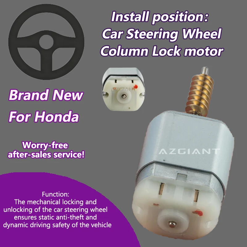 AZGIANT 12384 RPM Car Ignition Steering Column Lock 12V motor actuator For Honda Accord MK9 MK3 /Jazz MK4 MK3 Replacement Part
AZGIANT 12384 RPM Car Ignition Steering Column Lock 12V motor actuator For Honda Accord MK9 MK3 /Jazz MK4 MK3 Replacement Part