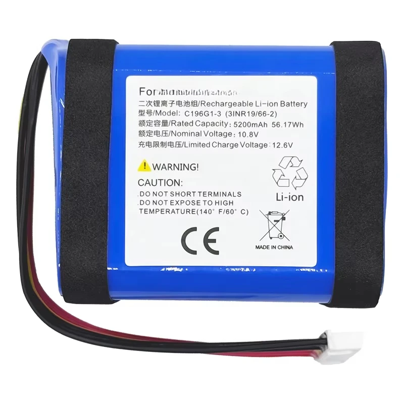 10.8V 5200mAh C196G1-3 Lithium Ion Battery Pack Replacement Battery for Bluetooth Speaker
10.8V 5200mAh C196G1-3 Lithium Ion Battery Pack Replacement Battery for Bluetooth Speaker
