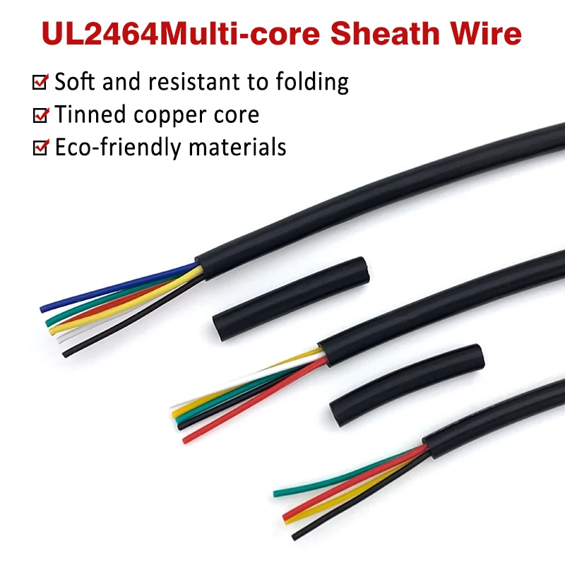 2/5/10/20Meter UL2464 Sheathed Wire 28AWG Tinned Copper Signal Cable 2 3 4 5 6 7 8 9 10 Core Electronic Audio Wires
2/5/10/20Meter UL2464 Sheathed Wire 28AWG Tinned Copper Signal Cable 2 3 4 5 6 7 8 9 10 Core Electronic Audio Wires