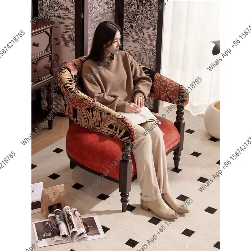 French retro all-solid wood sofa fabric small apartment living room bedroom leisure chair single sofa chair
French retro all-solid wood sofa fabric small apartment living room bedroom leisure chair single sofa chair