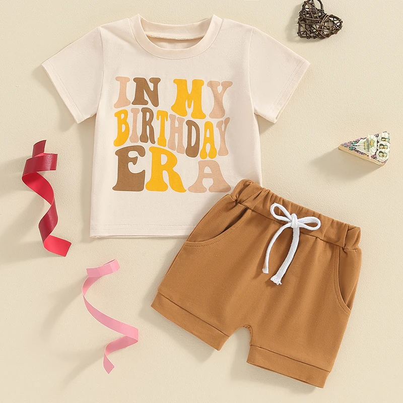 Kids Baby Boys Shorts Set Short Sleeve Letters Print T-shirt with Elastic Waist Shorts Toddler Set Birthday Outfit
Kids Baby Boys Shorts Set Short Sleeve Letters Print T-shirt with Elastic Waist Shorts Toddler Set Birthday Outfit