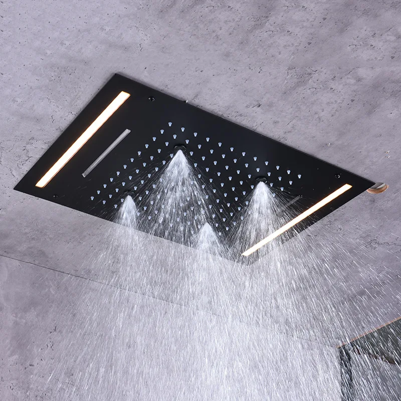 Black LED Rain Waterfall Shower Head Ceiling Mounted Smart Shower Head Square Bathroom Showerhead
Black LED Rain Waterfall Shower Head Ceiling Mounted Smart Shower Head Square Bathroom Showerhead