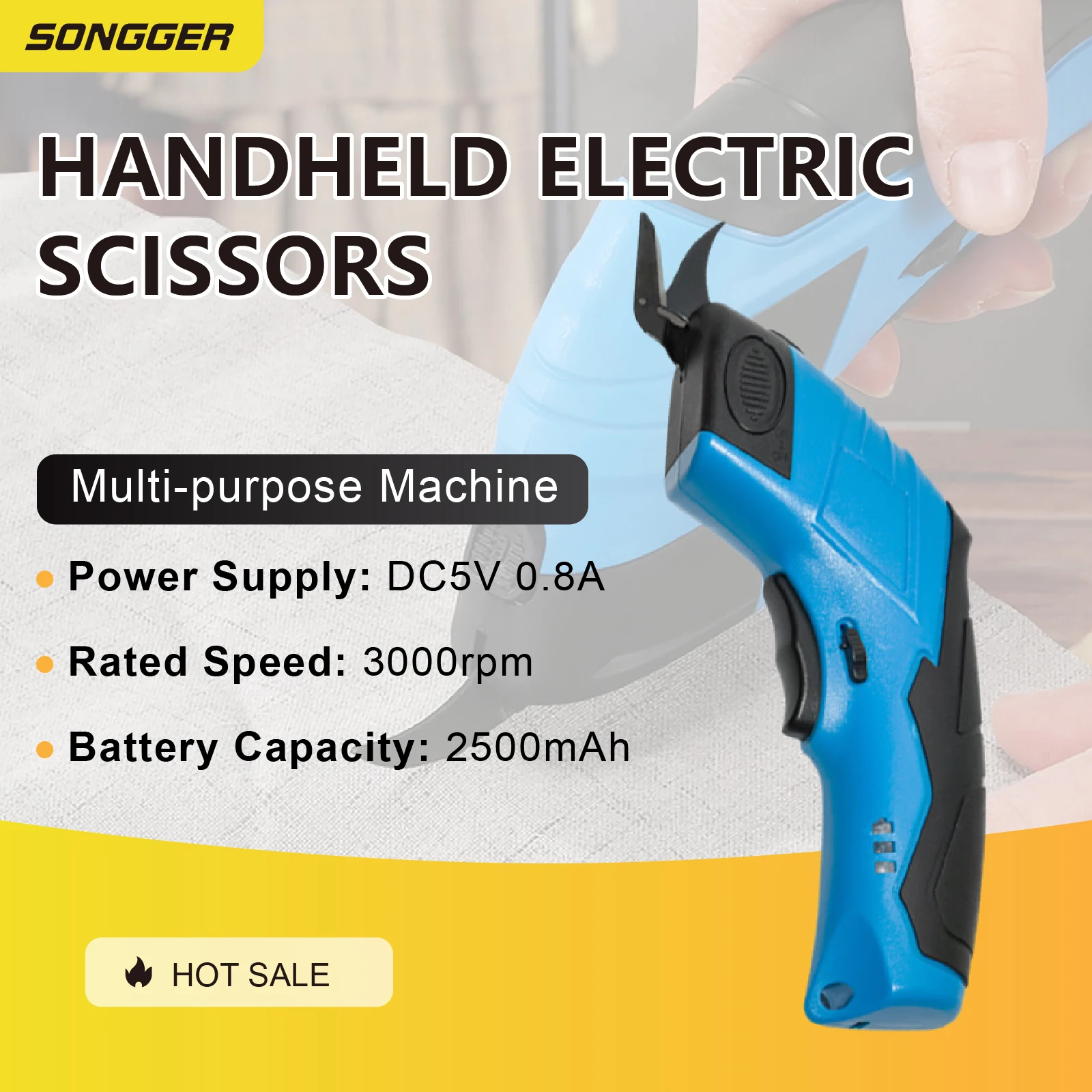 Handheld Electric Scissors Cordless Fabric Cutter 3000RPM Rechargeable Shears for Leather Textile Trimming Cutting Tool
Handheld Electric Scissors Cordless Fabric Cutter 3000RPM Rechargeable Shears for Leather Textile Trimming Cutting Tool