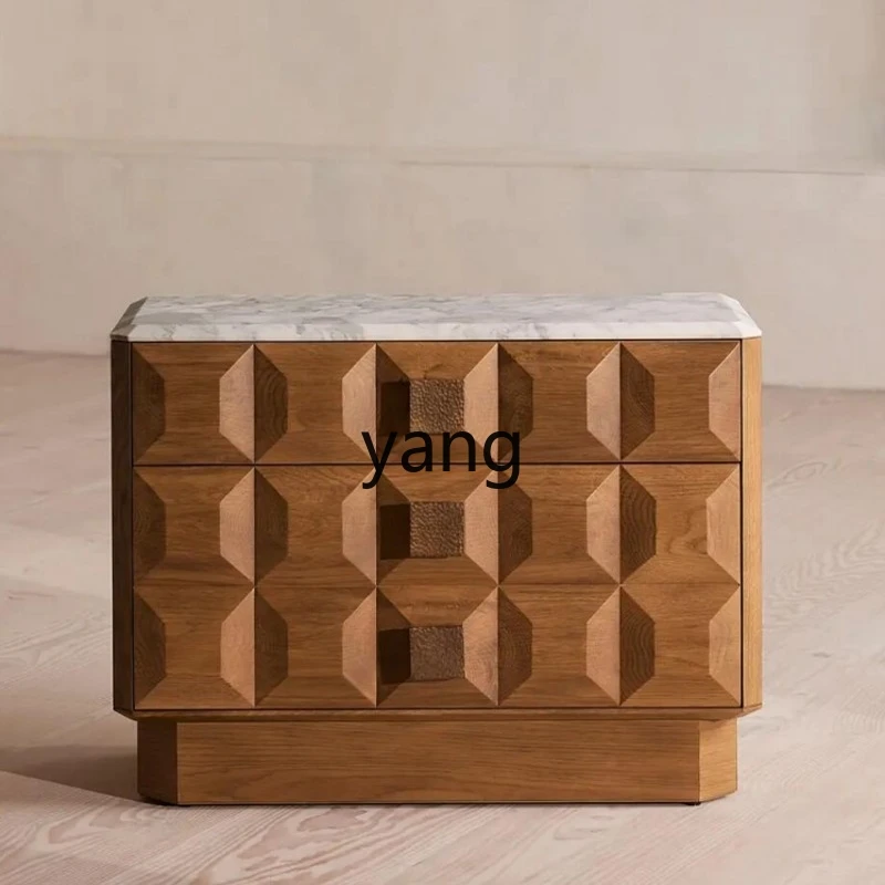 YHM medieval marble solid wood bedside storage decorative cabinet 
YHM medieval marble solid wood bedside storage decorative cabinet
