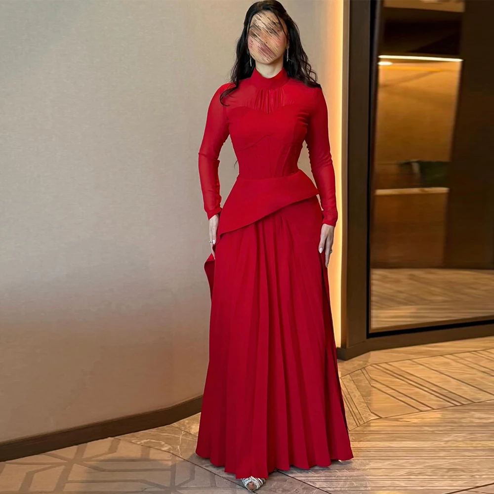 Modern Jersey Evening Dress Classic High Collar Long Sleeves Customized Party Dresses Fashion Zipper Back Special Occasion Gowns
Modern Jersey Evening Dress Classic High Collar Long Sleeves Customized Party Dresses Fashion Zipper Back Special Occasion Gowns