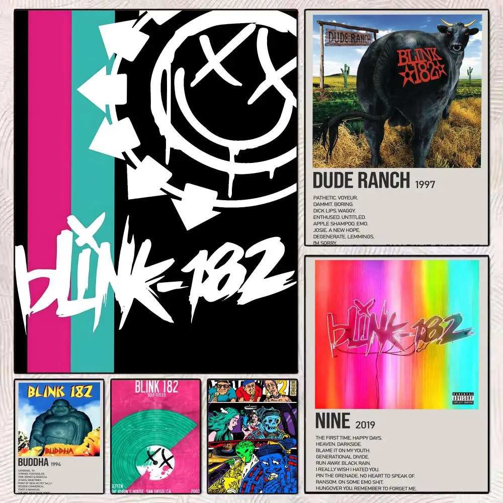 Rock Band B-Blink 182 Poster HD Art Mural Wallart Poster Waterproof Vintage Print Decor for Home Decoration DIY Durable
Rock Band B-Blink 182 Poster HD Art Mural Wallart Poster Waterproof Vintage Print Decor for Home Decoration DIY Durable