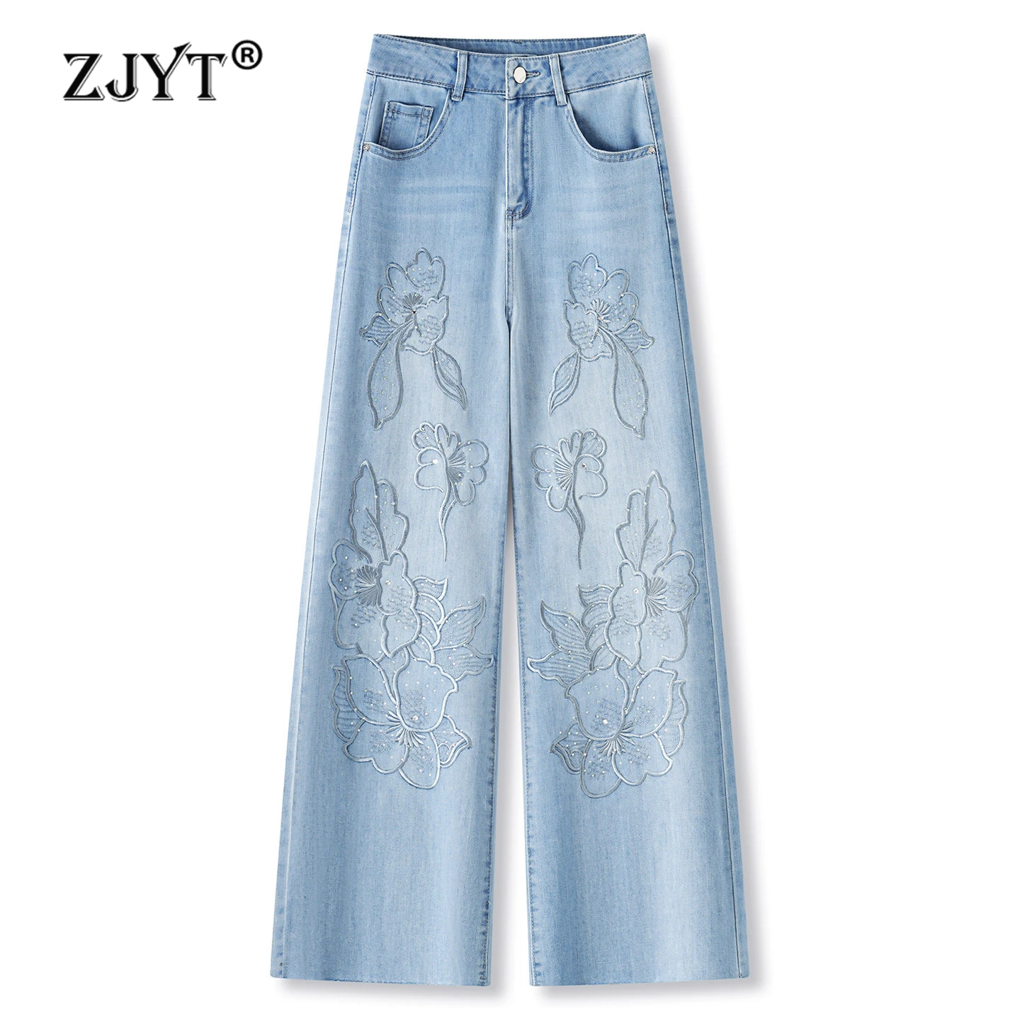 ZJYT Embroidery Wide Leg Jeans Women High Street Fashion Spring Summer Blue Denim Pants Trousers Casual Female Bottoms 2026 New
ZJYT Embroidery Wide Leg Jeans Women High Street Fashion Spring Summer Blue Denim Pants Trousers Casual Female Bottoms 2026 New
