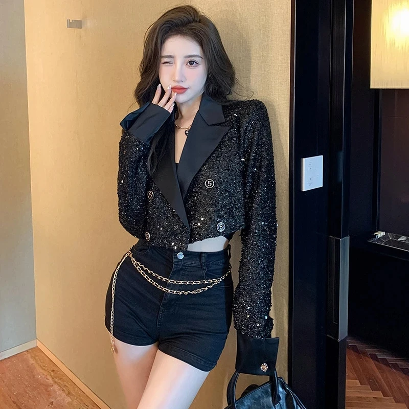 Women's Coat 2025 NEW Spring Autumn Coat High End heavy Industry Sequin Short Fashion Outerwear Shiny And Sparkling Suit Jacket
Women's Coat 2025 NEW Spring Autumn Coat High End heavy Industry Sequin Short Fashion Outerwear Shiny And Sparkling Suit Jacket