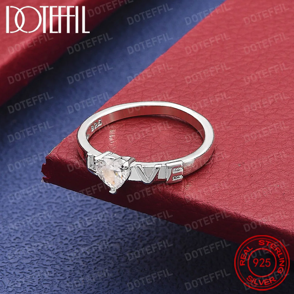 925 Sterling Silver Love AAA Crystal Ring For Woman Man Fashion Wedding Party Charm Jewelry
925 Sterling Silver Love AAA Crystal Ring For Woman Man Fashion Wedding Party Charm Jewelry