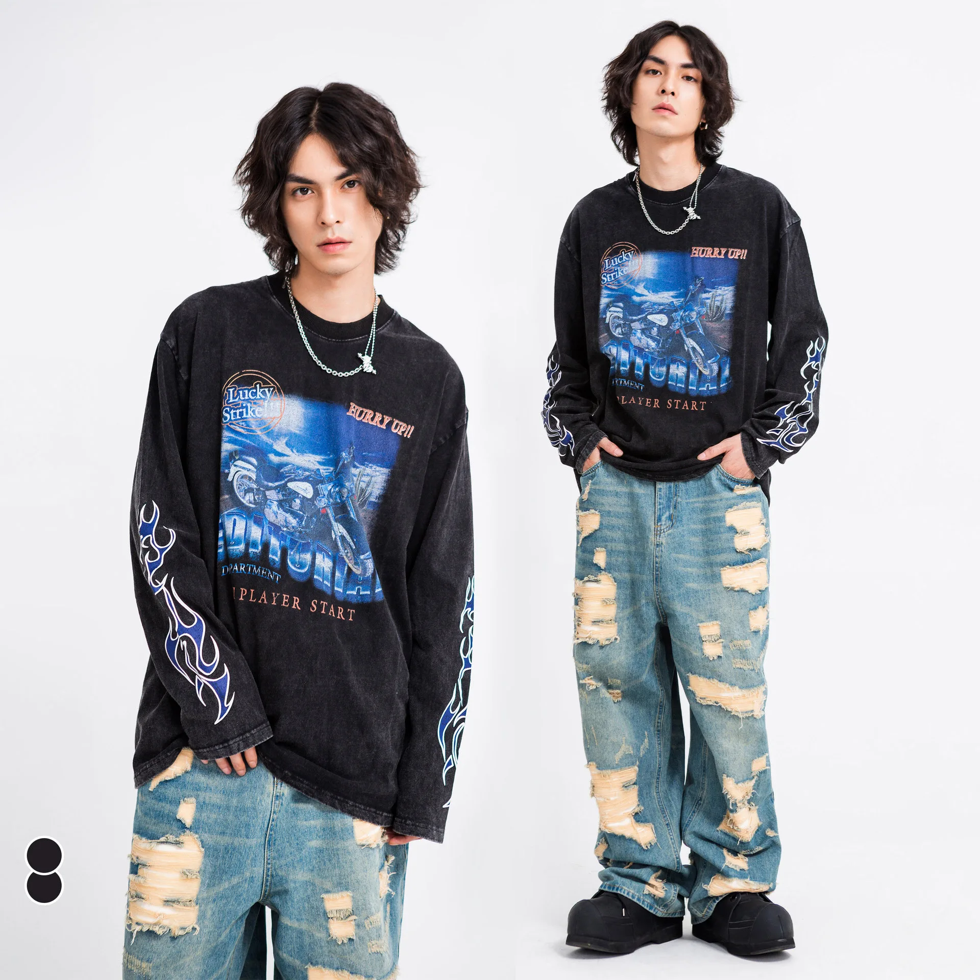 New Fashion Loose Slim Men's Top Retro Old Made Long Sleeve Women's T-Shirt Couple Wear Underlay Shirt Large
New Fashion Loose Slim Men's Top Retro Old Made Long Sleeve Women's T-Shirt Couple Wear Underlay Shirt Large