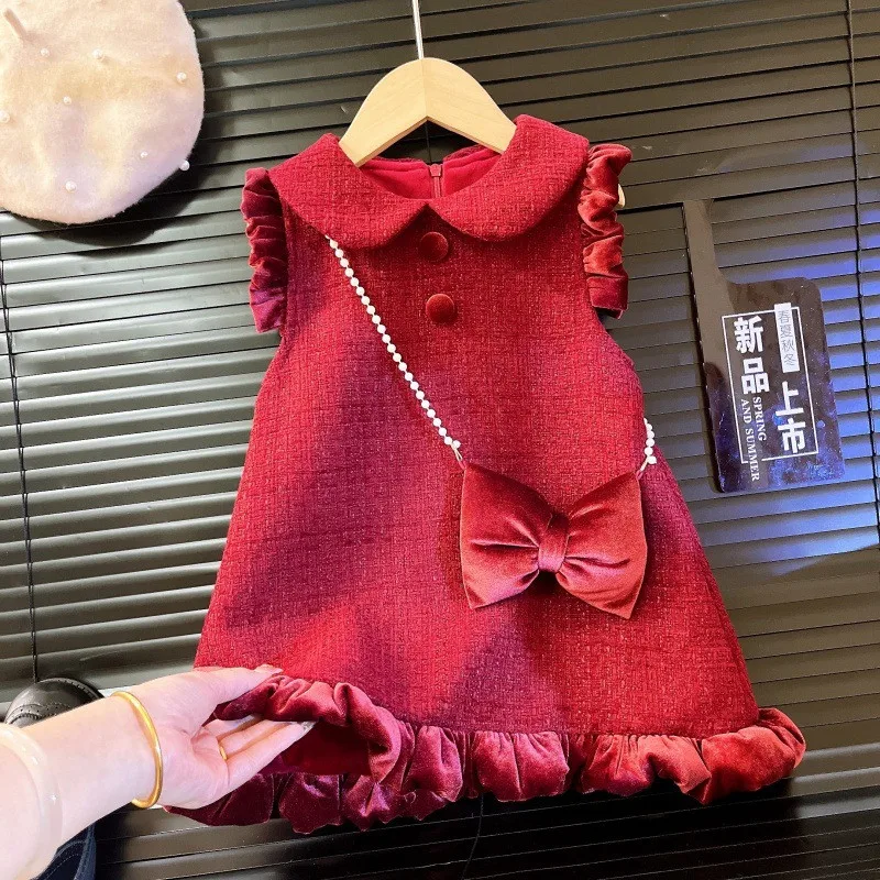 Girls' Dress Autumn/Winter New Fashionable Winter Plush One Year Old Baby Dress Children's Vest Princess Dress Set
Girls' Dress Autumn/Winter New Fashionable Winter Plush One Year Old Baby Dress Children's Vest Princess Dress Set