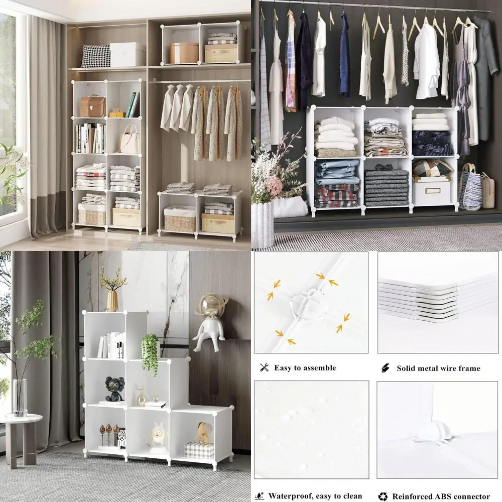 Модульный стеллаж на 6 секций, штабелируемый пластиковый органайзер для одежды, книг и домашнего декора, белый
Модульный стеллаж на 6 секций, штабелируемый пластиковый органайзер для одежды, книг и домашнего декора, белый