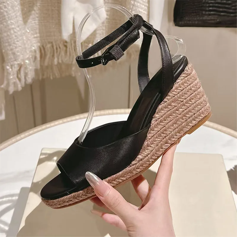 Summer Wedge Heels Sandals Woman Suede Leather Ankle Buckle Strap Peep Toe Shoes Women String Bead High Heels Sandalias Women
Summer Wedge Heels Sandals Woman Suede Leather Ankle Buckle Strap Peep Toe Shoes Women String Bead High Heels Sandalias Women