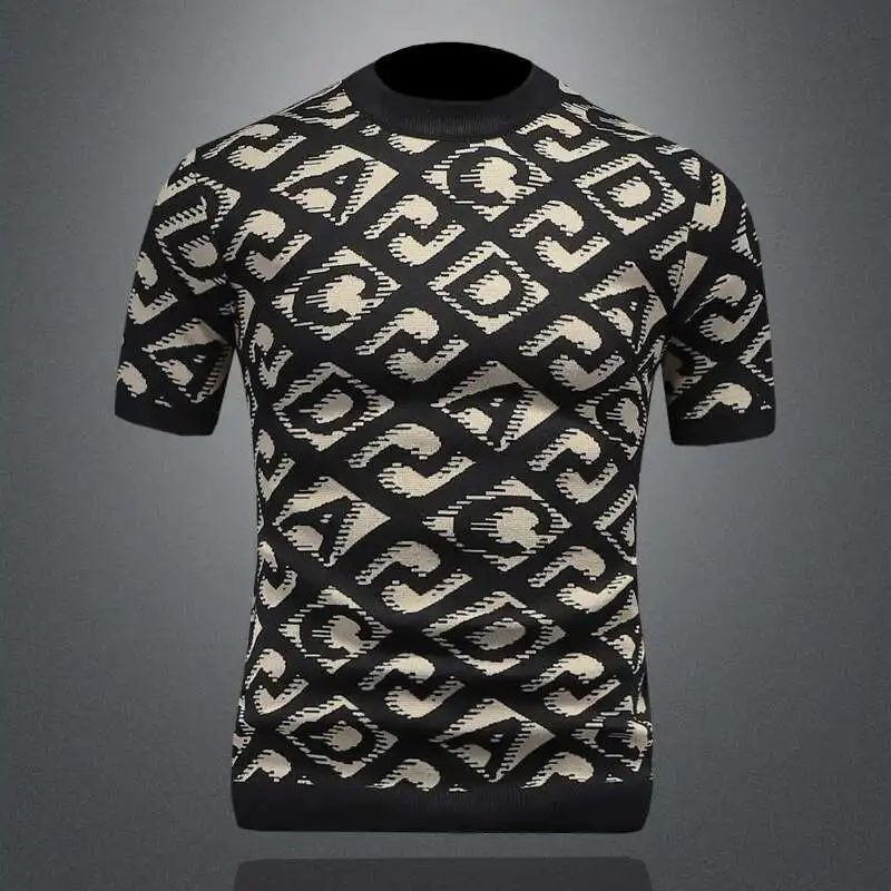 2025 Summer Short Sleeve Casual T-Shirt Business Social O-neck Tops Tees Streetwear High Quality Letter Print Knitted T-shirt
2025 Summer Short Sleeve Casual T-Shirt Business Social O-neck Tops Tees Streetwear High Quality Letter Print Knitted T-shirt