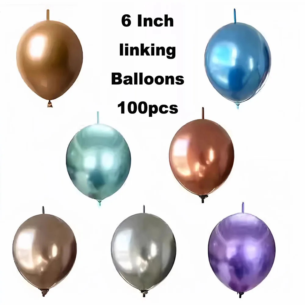 100PCS Metallic linking balloons, chrome latex balloon, 6inch, gold, silver, wedding, birthday party, baby shower decoration
100PCS Metallic linking balloons, chrome latex balloon, 6inch, gold, silver, wedding, birthday party, baby shower decoration