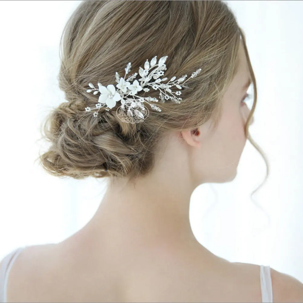 Rhinestone Hair Clip Silver Crystal Flower Bridal Hairpin Wedding Hairpins Bridal Barrettes Elegant Hair Accessories for Bride
Rhinestone Hair Clip Silver Crystal Flower Bridal Hairpin Wedding Hairpins Bridal Barrettes Elegant Hair Accessories for Bride
