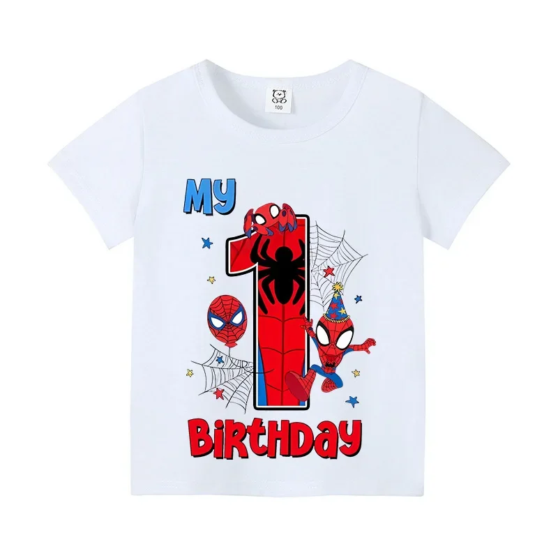 Spider Man Birthday Digital Print Summer Cartoon Anime Cotton Children's Short sleeved T-shirt
Spider Man Birthday Digital Print Summer Cartoon Anime Cotton Children's Short sleeved T-shirt