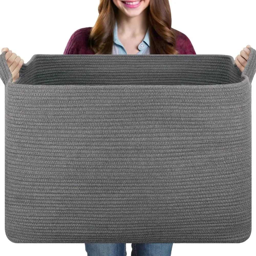 Large 108L Rectangle Storage Basket, 24.8x16.2x16.2, Dark Grey Woven Basket with Handle for Home & Nursery
Large 108L Rectangle Storage Basket, 24.8x16.2x16.2, Dark Grey Woven Basket with Handle for Home & Nursery